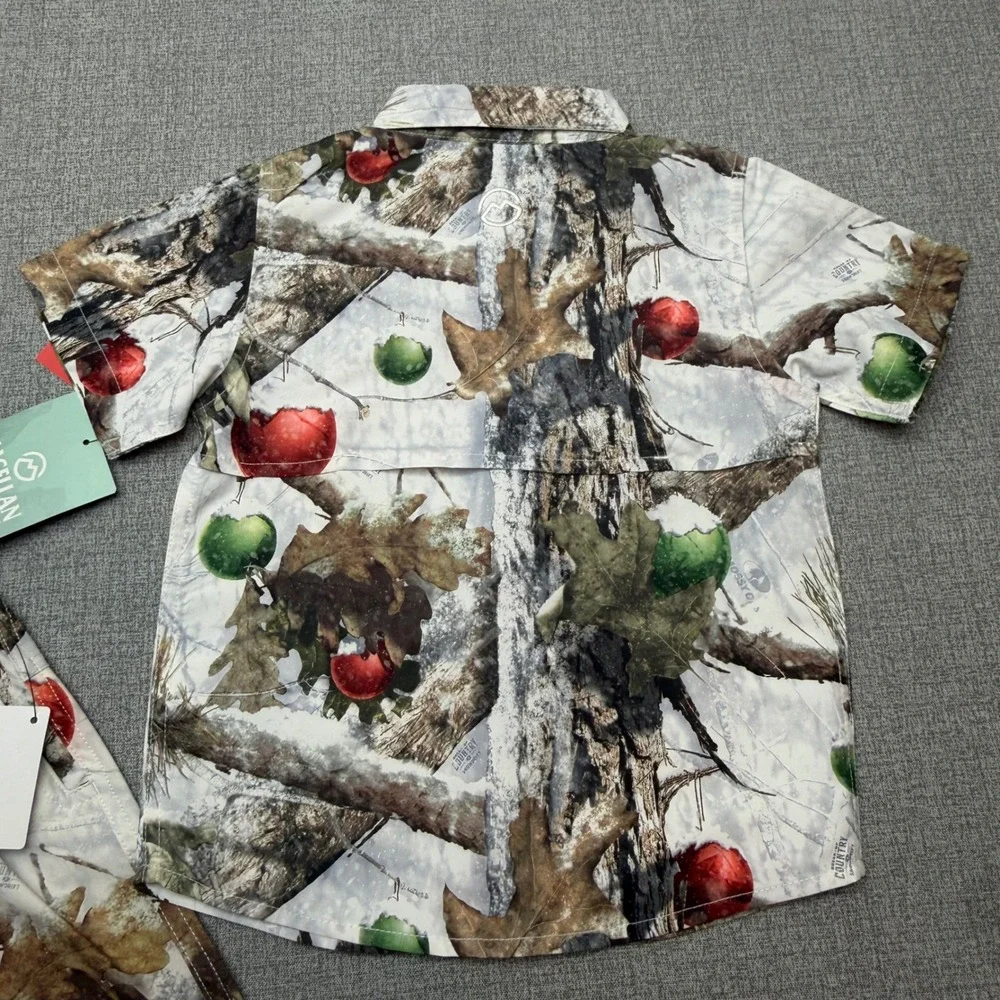 Magellan Outdoors Boys 3T Laguna Madre Holiday Snowdrift Set Shirt Shorts NWT